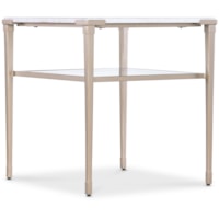 Contemporary End Table with Stone Top