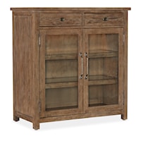 Traditional 2-Drawer Pie Chest with Glass Doors