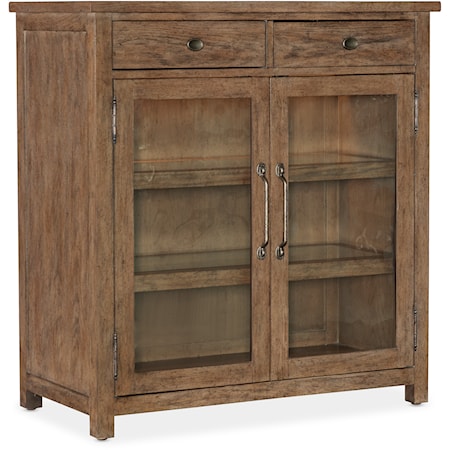 Traditional 2-Drawer Pie Chest with Glass Doors