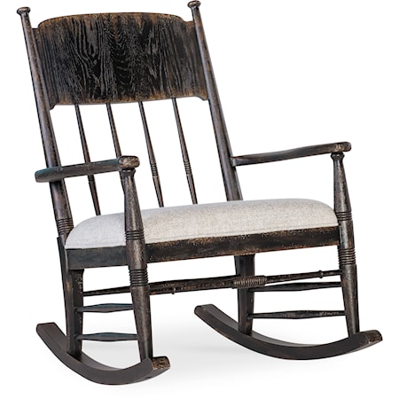 Traditional Rocking Chair with Upholstered Seat