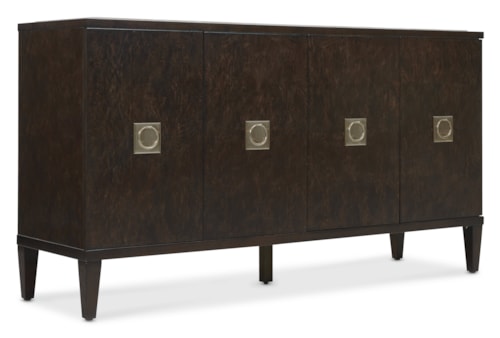 Traditional 4-Door Credenza with Silverware Tray