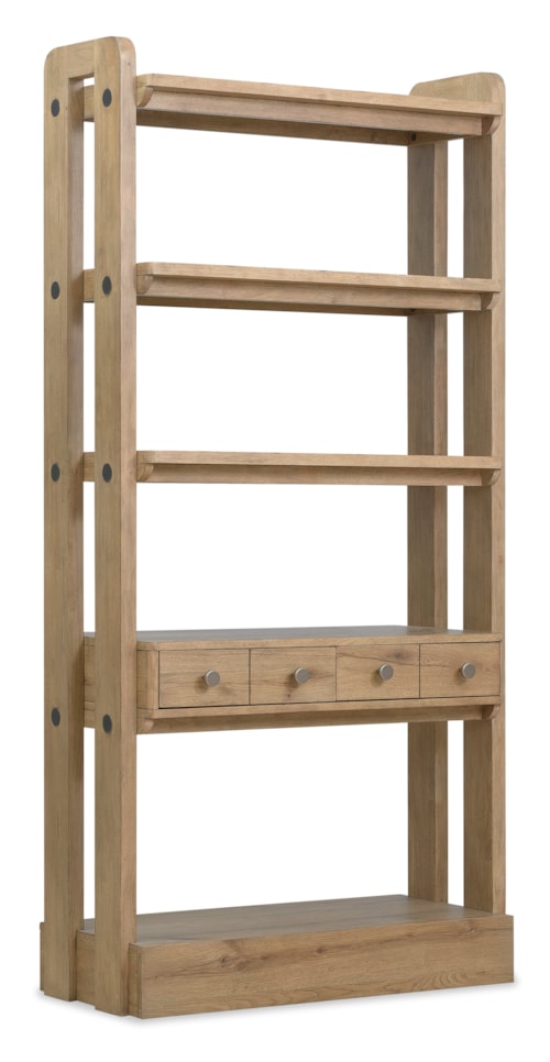 Casual 3-Shelf Bookcase with Hidden Drawer