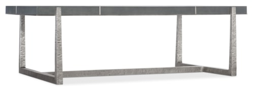 Casual Cocktail Table with Metal Base