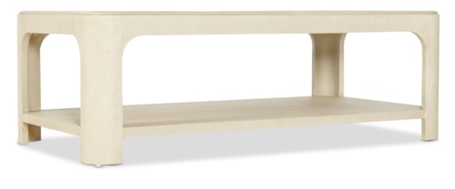 Traditional Rectangular Cocktail Table with Lower Shelf