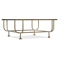Transitional Square Metal Coffee Table