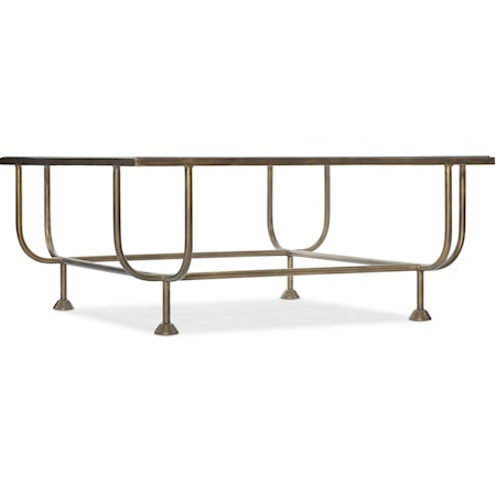 Transitional Square Metal Coffee Table