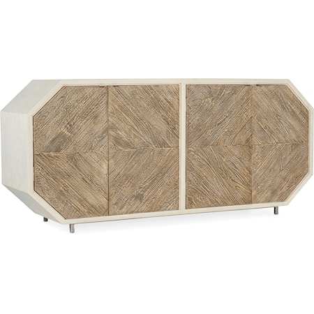 Contemporary Two Tone Angles Credenza with 4 Doors