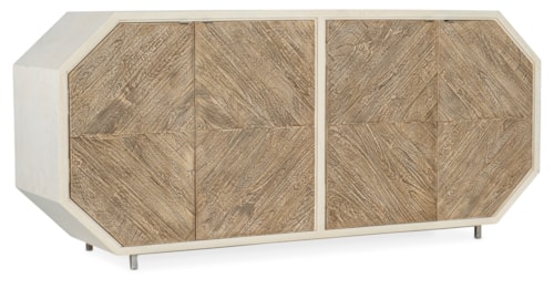 Contemporary Two Tone Angles Credenza with 4 Doors