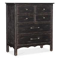 Traditional 6-Drawer Bedroom Chest with Felt Lined Top Drawers