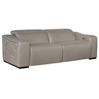 Contemporary 2-Seat Leather Power Reclining Sofa with Power Headrests & USB Ports
