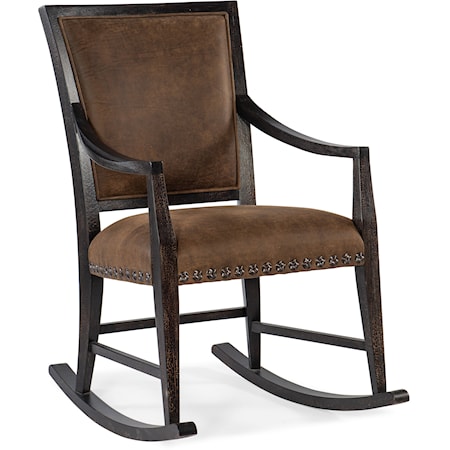 Casual Leather Rocking Chair