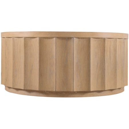 40" Rd. Scalloped Oak Coffee Table