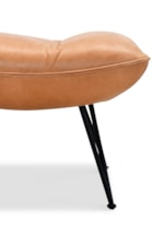 Hooker Furniture Kayne Modern Casual Leather Chair Ottoman with Spindle Legs