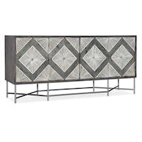 Transitional Four-Door TV Stand with Bone Inlay