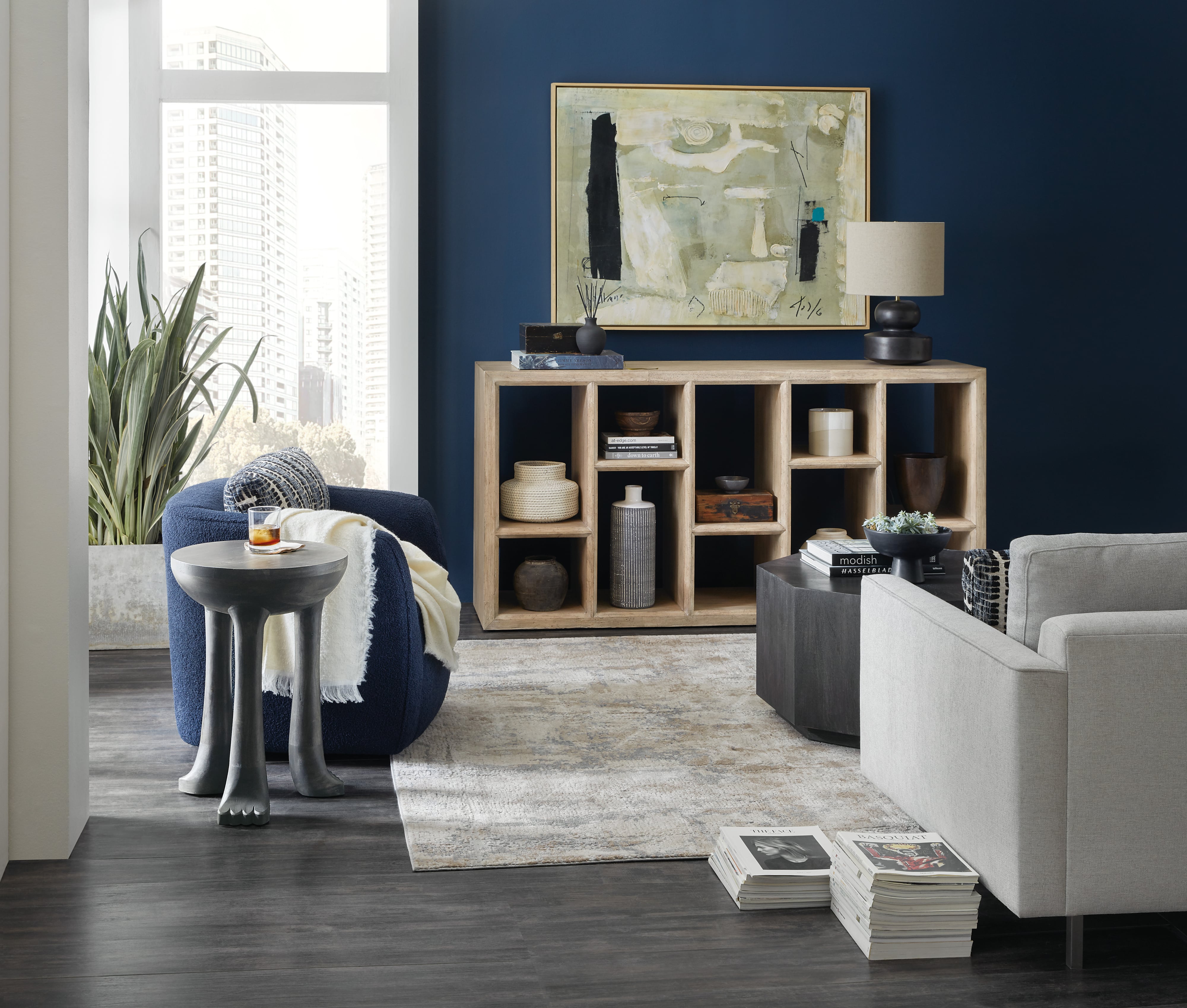 Hooker Furniture Commerce and Market Console Table with Open Storage