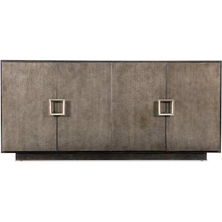 Transitional Entertainment Credenza with Adjustable Shelving