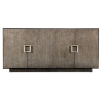 Transitional Entertainment Credenza with Adjustable Shelving