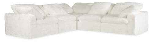 Casual 5-Seat Sectional with Loose Pillows