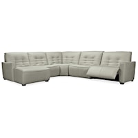 Contemporary 5-Piece Power Recline Sectional with LAF Chaise