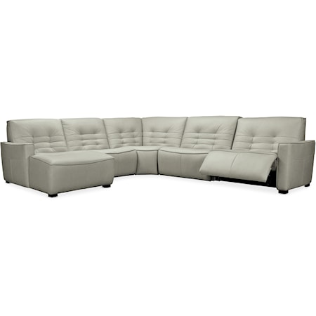 Contemporary 5-Piece Power Recline Sectional with LAF Chaise