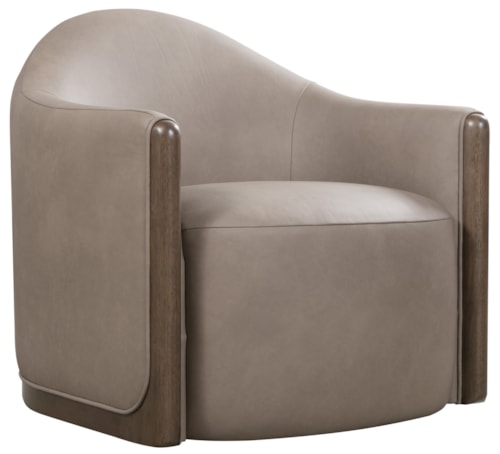 Modern Casual Rounded Barrel-Back Chair with Discreet Swivel