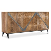 Casual 3-Door Vortex Storage Credenza with Adjustable Shleves