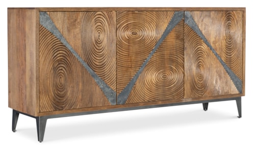 Casual 3-Door Vortex Storage Credenza with Adjustable Shleves