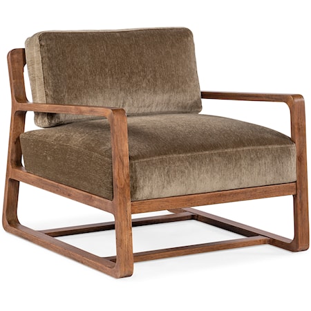 Casual Accent Chair with Wood Frame