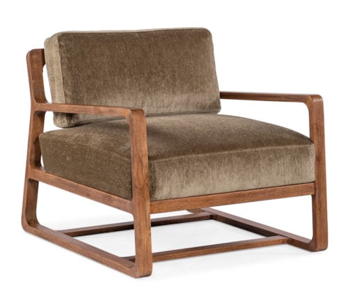 Casual Accent Chair with Wood Frame