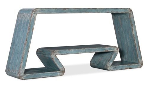 Casual Inside Track Console Table with Raised Display Shelf