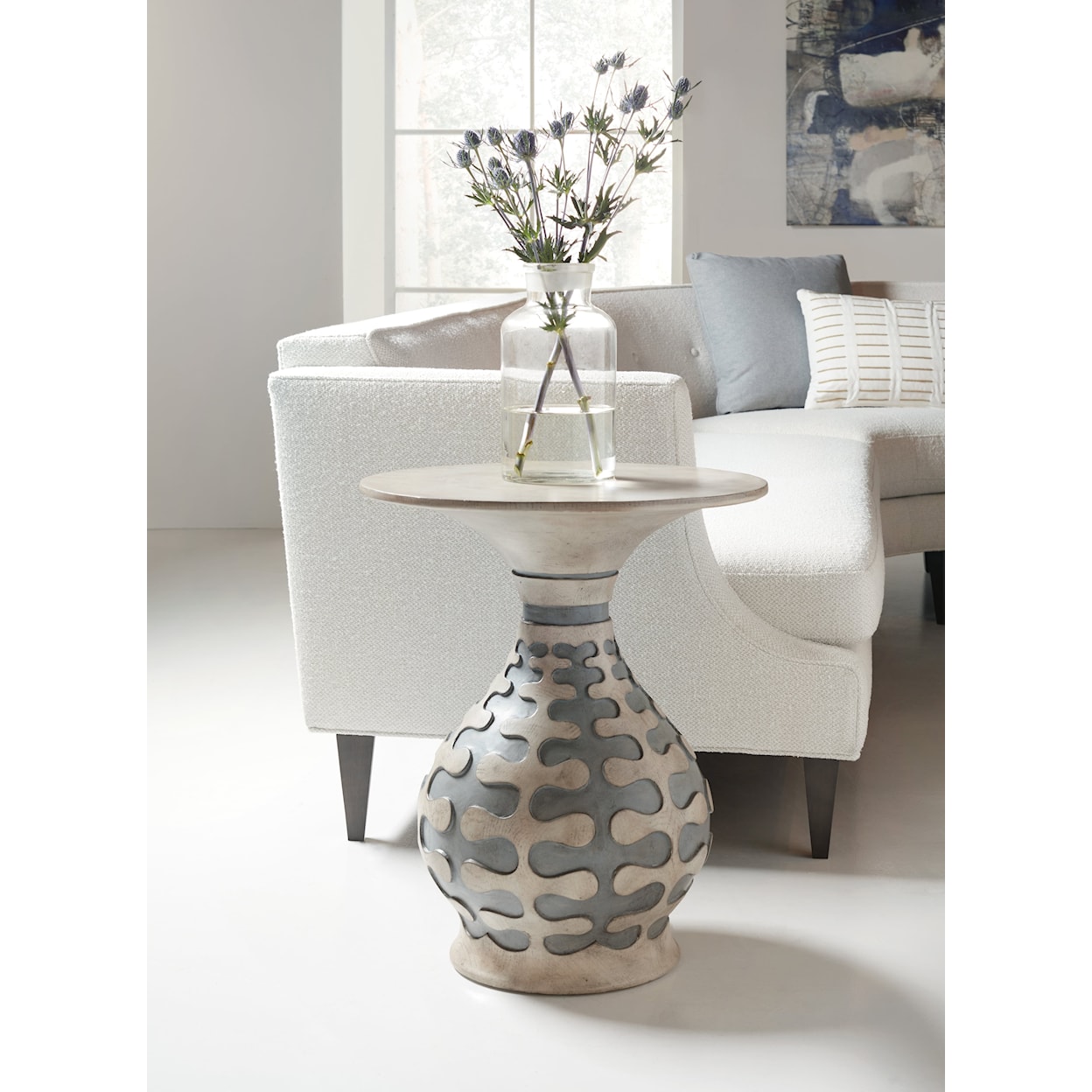 Hooker Furniture Commerce and Market Round Top Pedestal Accent Table