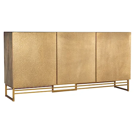 Contemporary 3-Door Gold Look TV Stand