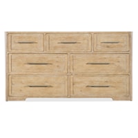 Casual 7-Drawer Dresser with Felt-Lining and Jewelry Tray