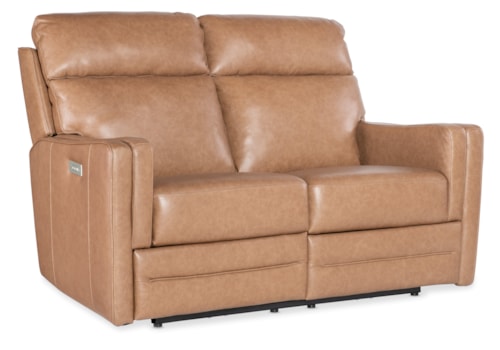 Transitional Power Reclining Loveseat with USB Port