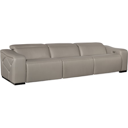 Contemporary 3-Piece Leather Power Reclining Sofa with Power Headrests & USB Ports