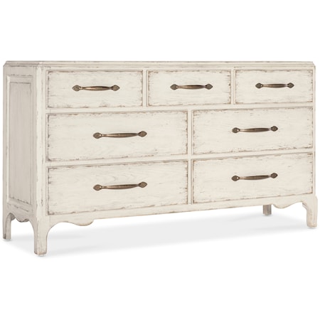 Traditional 7-Drawer Dresser with Self-Closing Drawers