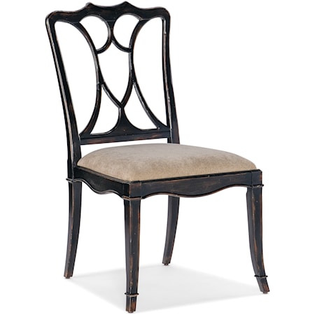 Traditional Dining Side Chair with Upholstered Seat