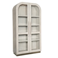 Contemporary 2-Door Display Cabinet with Interior Lighting