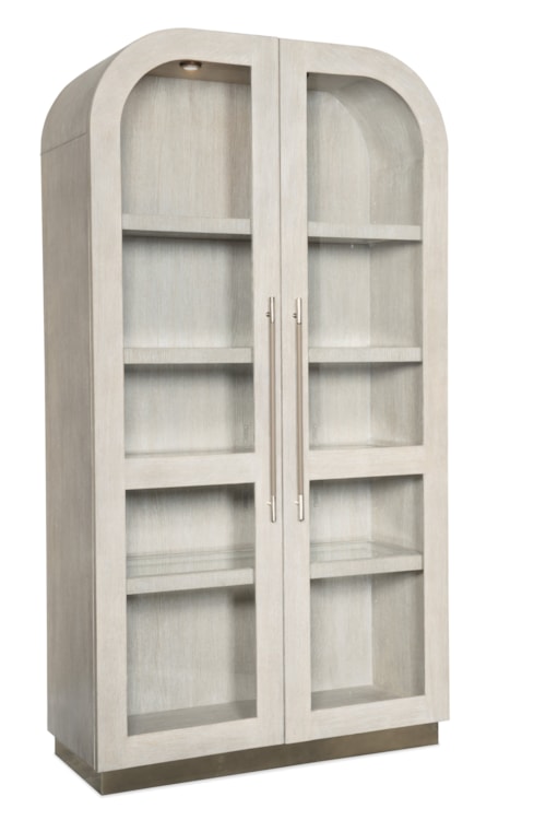 Contemporary 2-Door Display Cabinet with Interior Lighting