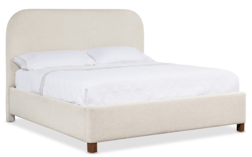 Modern Casual Queen Upholstered Bed with Block Feet