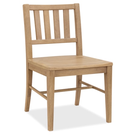 Open Slat-Back Dining Side Chair