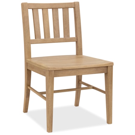 Open Slat-Back Dining Side Chair
