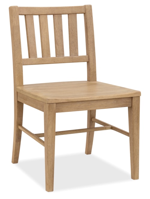 Transitional Open Slat-Back Dining Side Chair