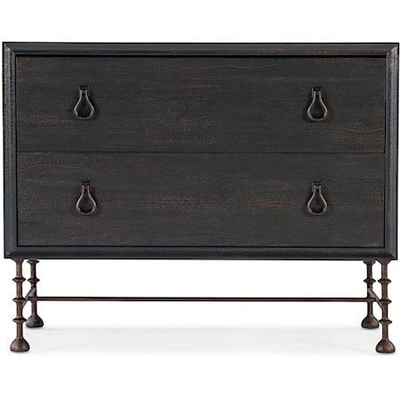 Casual 2-Drawer Charred Timber Bachelors Chest