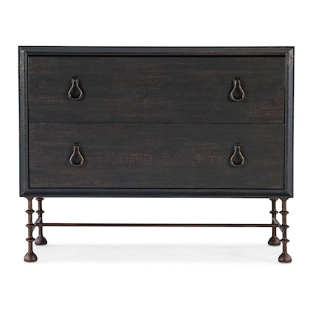 2-Drawer Charred Timber Bachelors Chest