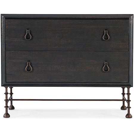 2-Drawer Charred Timber Bachelors Chest