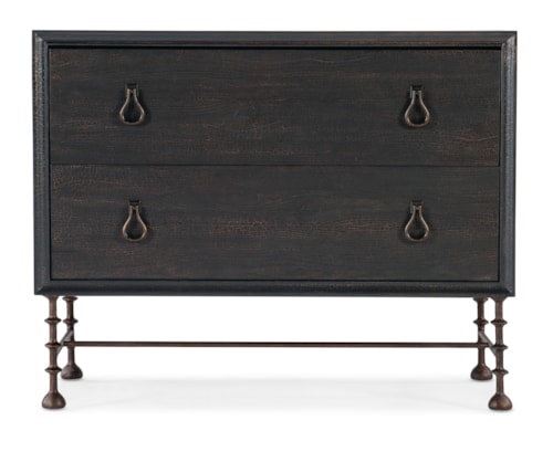 Casual 2-Drawer Charred Timber Bachelors Chest