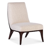 Transitional Upholstered Slipper Chair with Wood Frame