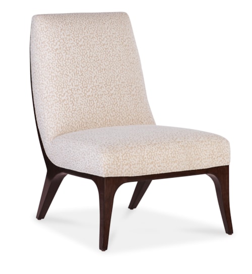 Transitional Upholstered Slipper Chair with Wood Frame