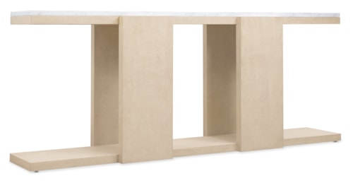 Contemporary Rectangular Console Table with Stone Top